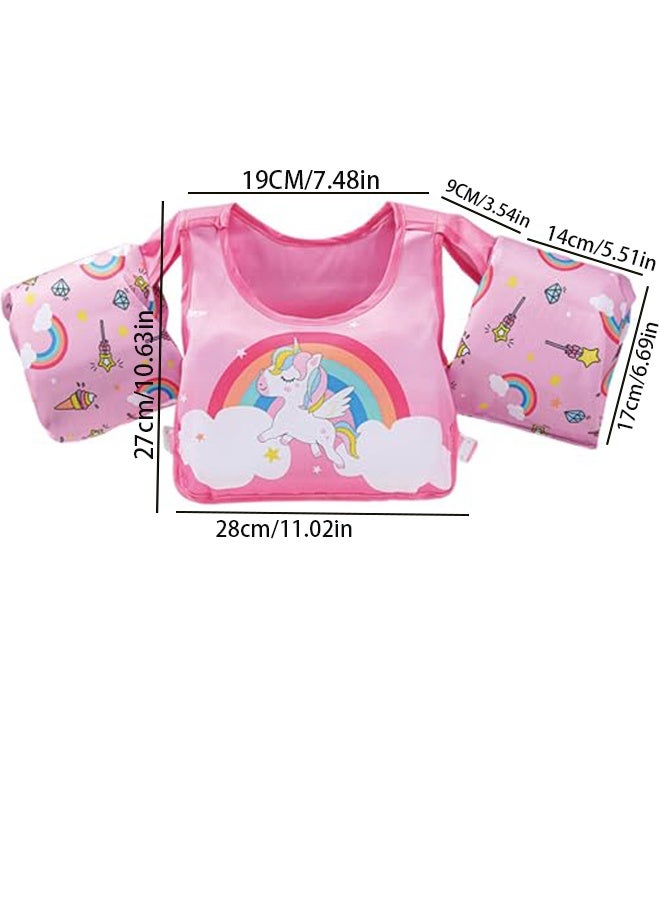 تابيت سترة سباحة للأطفال الصغار، ملابس سباحة للأطفال، سترة سباحة آمنة للأطفال من عمر سنتين إلى ست سنوات (لون المهر الوردي) - Image 5